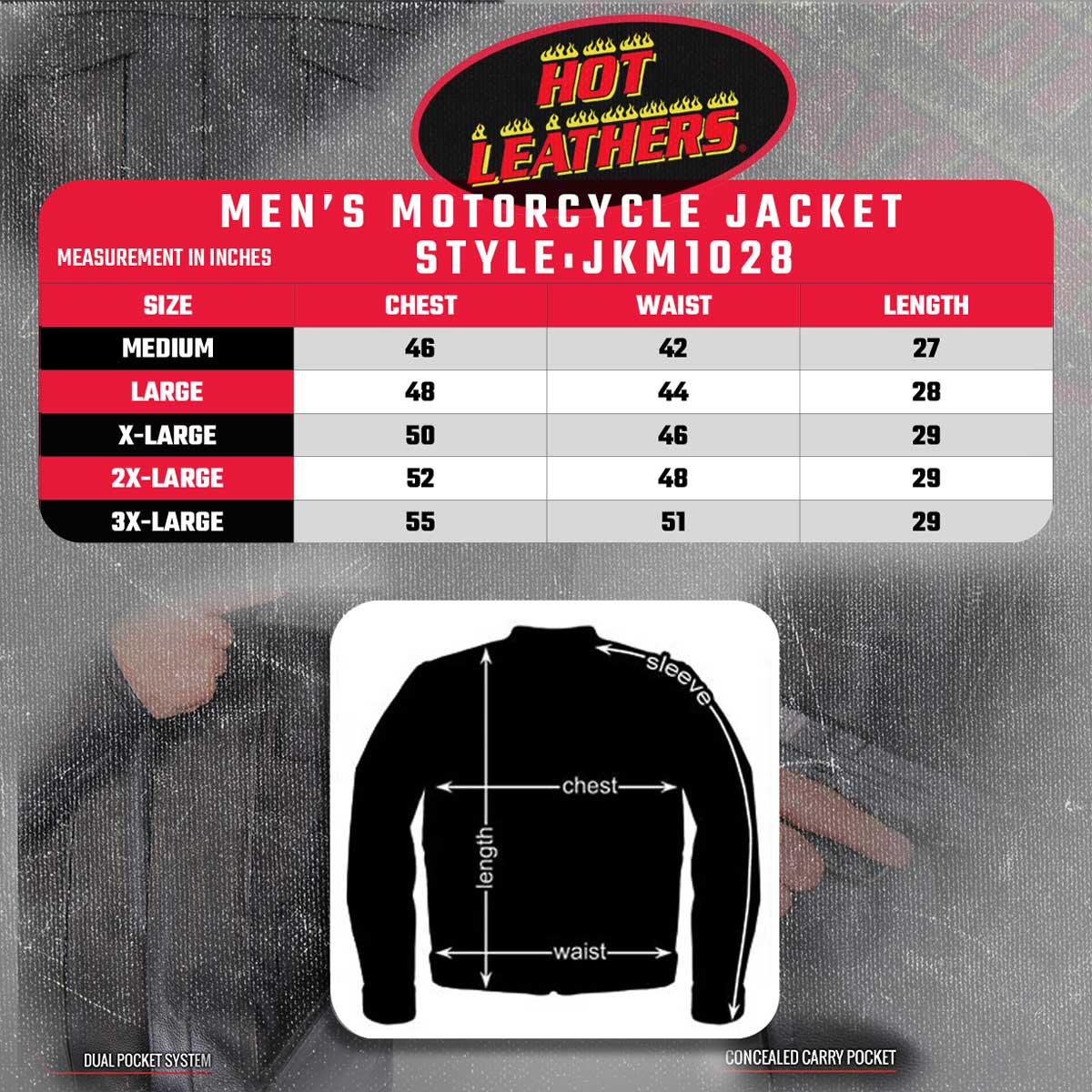 JKM1028 Men's Black Leather Motorcycle style Biker Jacket with Zip Out Lining
