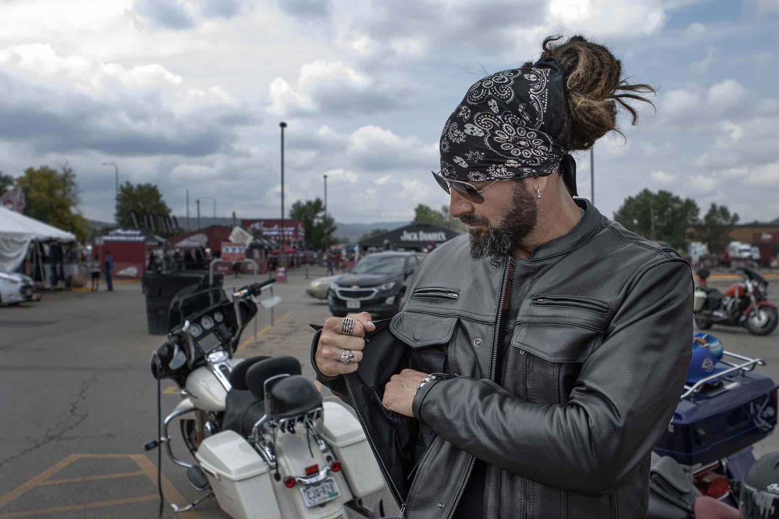 JKM1028 Men's Black Leather Motorcycle style Biker Jacket with Zip Out Lining