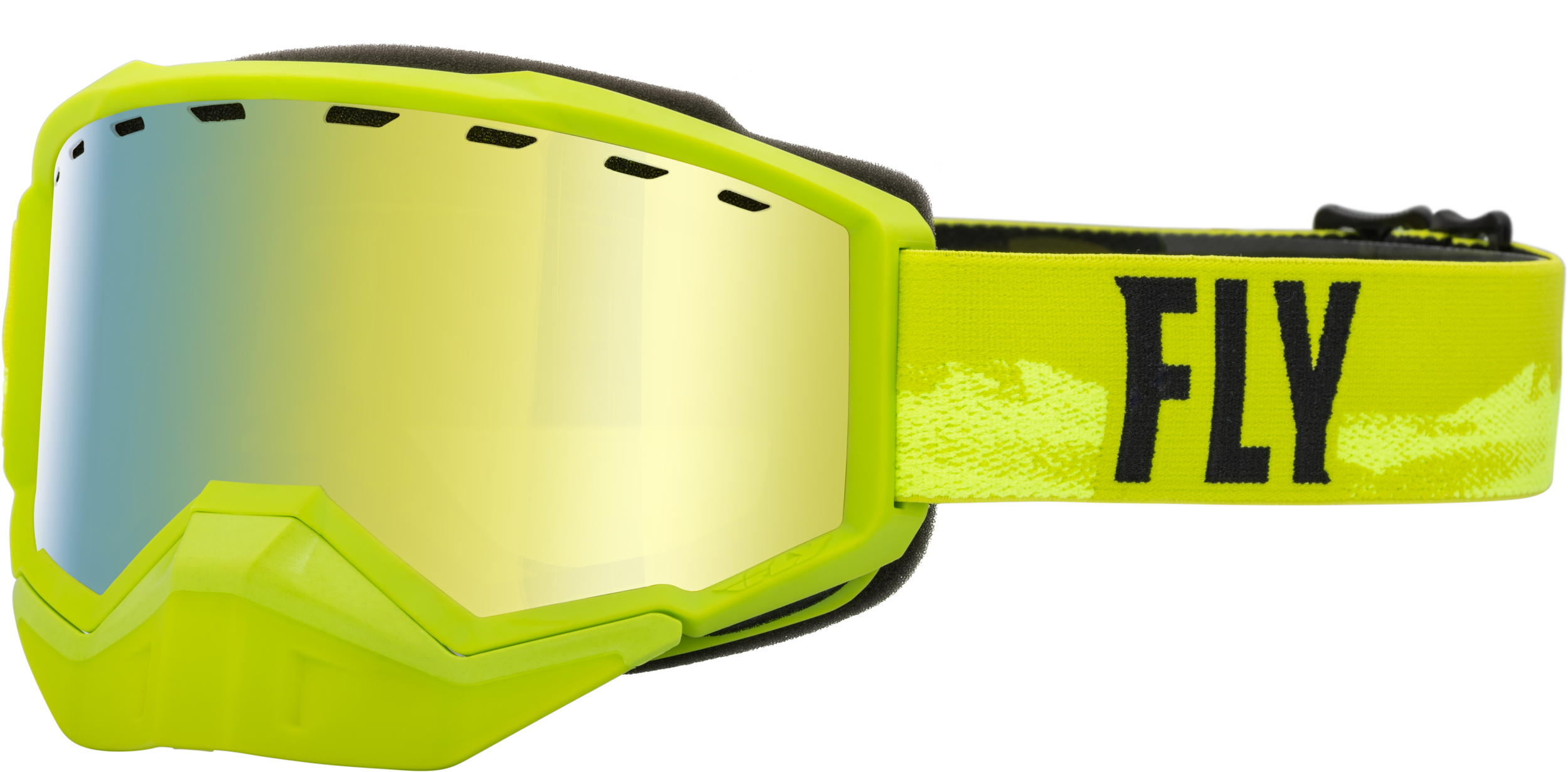 Fly Racing Focus Snow Goggle Green/Black W/ Gold Mirror/Yellow Lens 37-50082