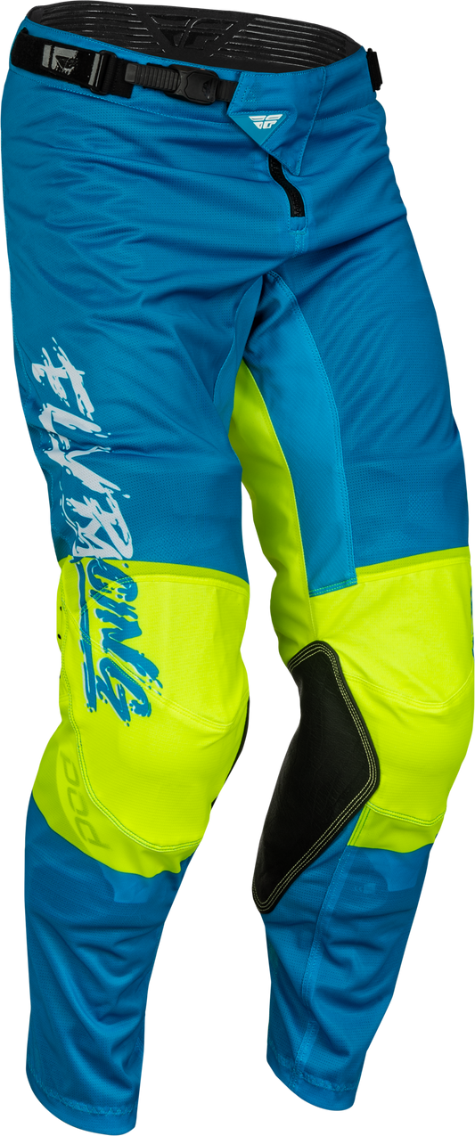 Fly Racing Youth Kinetic Mesh Khaos Pants Blue/White/Hi-Vis Sz 26 377-34226