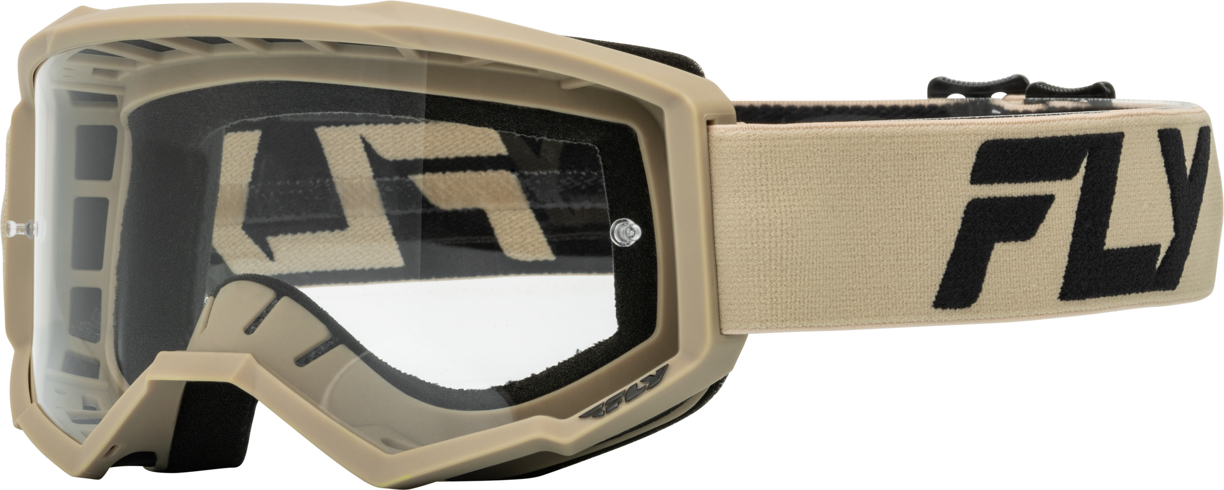 Fly Racing Focus Goggle Khaki/Black W/ Clear Lens 37-51155