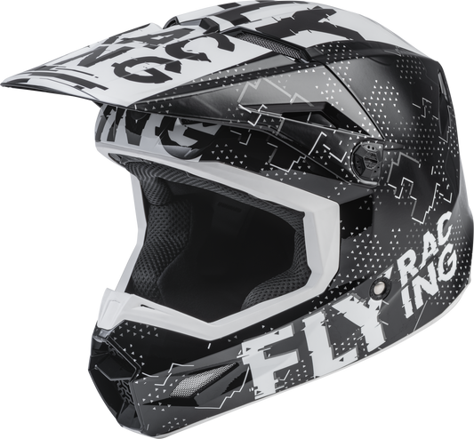 Fly Racing Youth Kinetic Scan Helmet Black/White Yl 73-3491YL