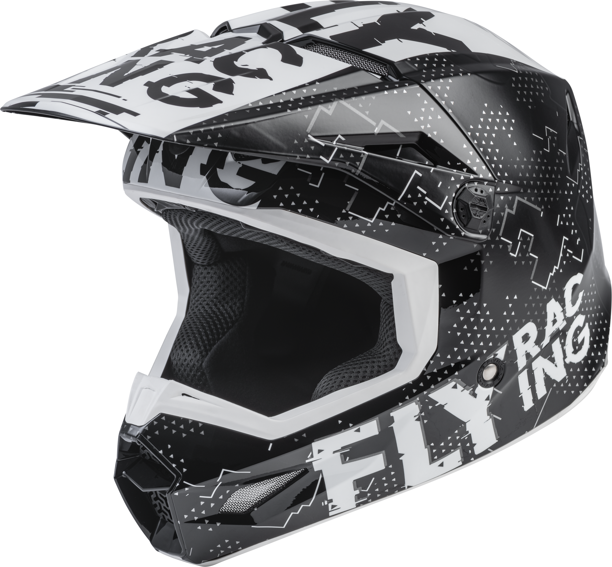 Fly Racing Youth Kinetic Scan Helmet Black/White Ym 73-3491YM