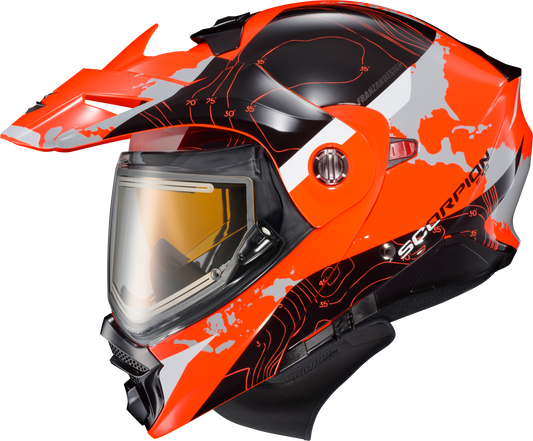 Exo-At960 Cold Weather Helmet Topographic Hi-Viz Org Md Elec