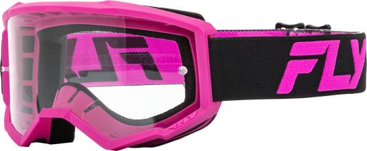 Fly Racing Focus Goggle Black/Pink W/ Clear Lens 37-51151