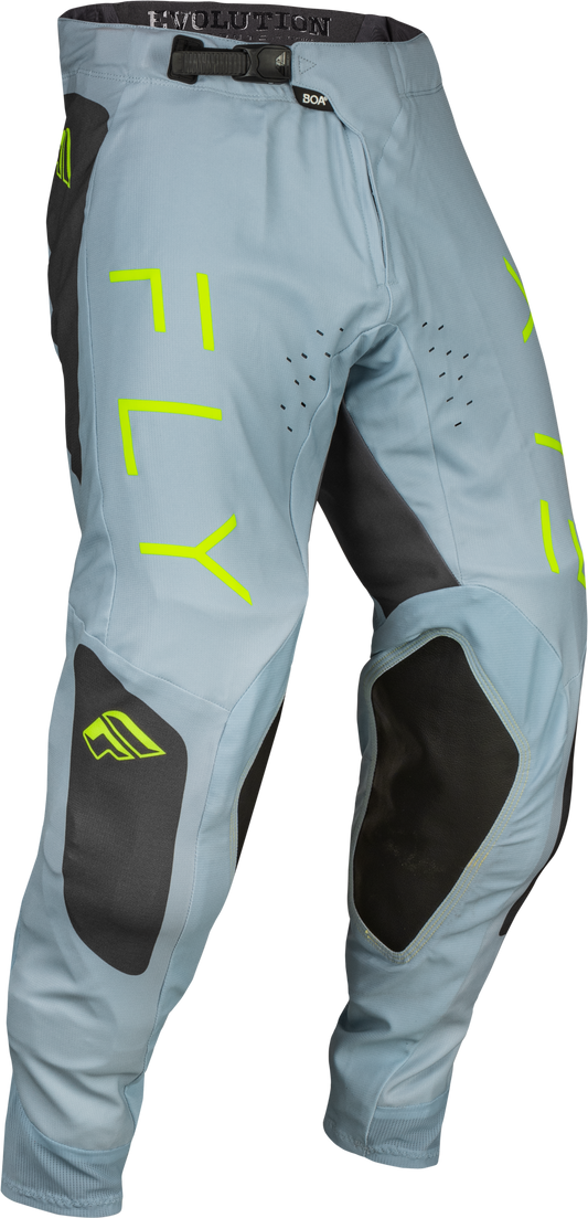 Fly Racing Evolution Dst Pants Ice Grey/Char/Neon Green Sz 38 377-13138