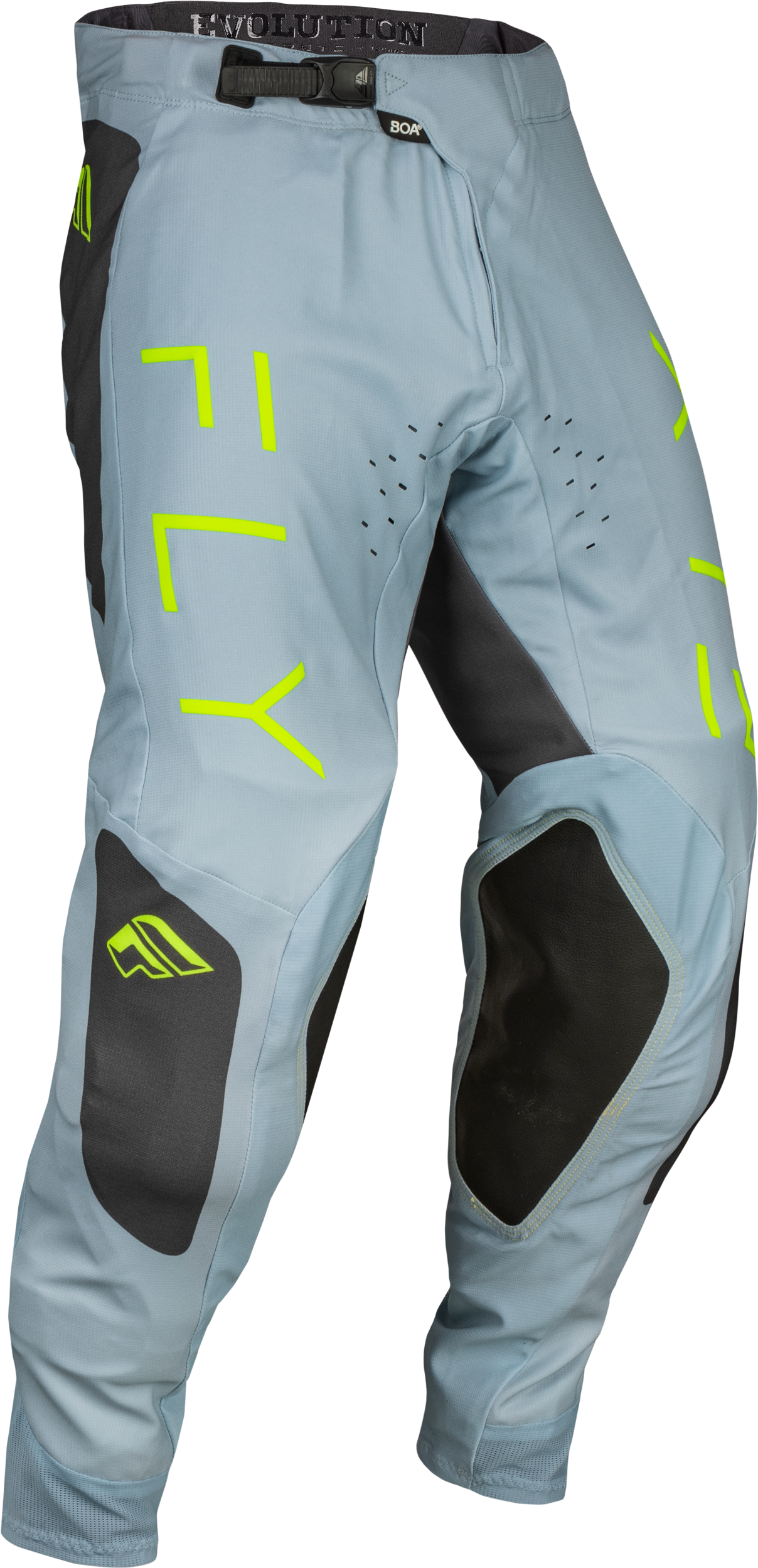 Fly Racing Evolution Dst Pants Ice Grey/Char/Neon Green Sz 34 377-13134