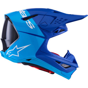 ALPINESTARS Supertech M10 Helmet - Flood - MIPS® - Blue/Black Carbon - Large 8301023-7282-L