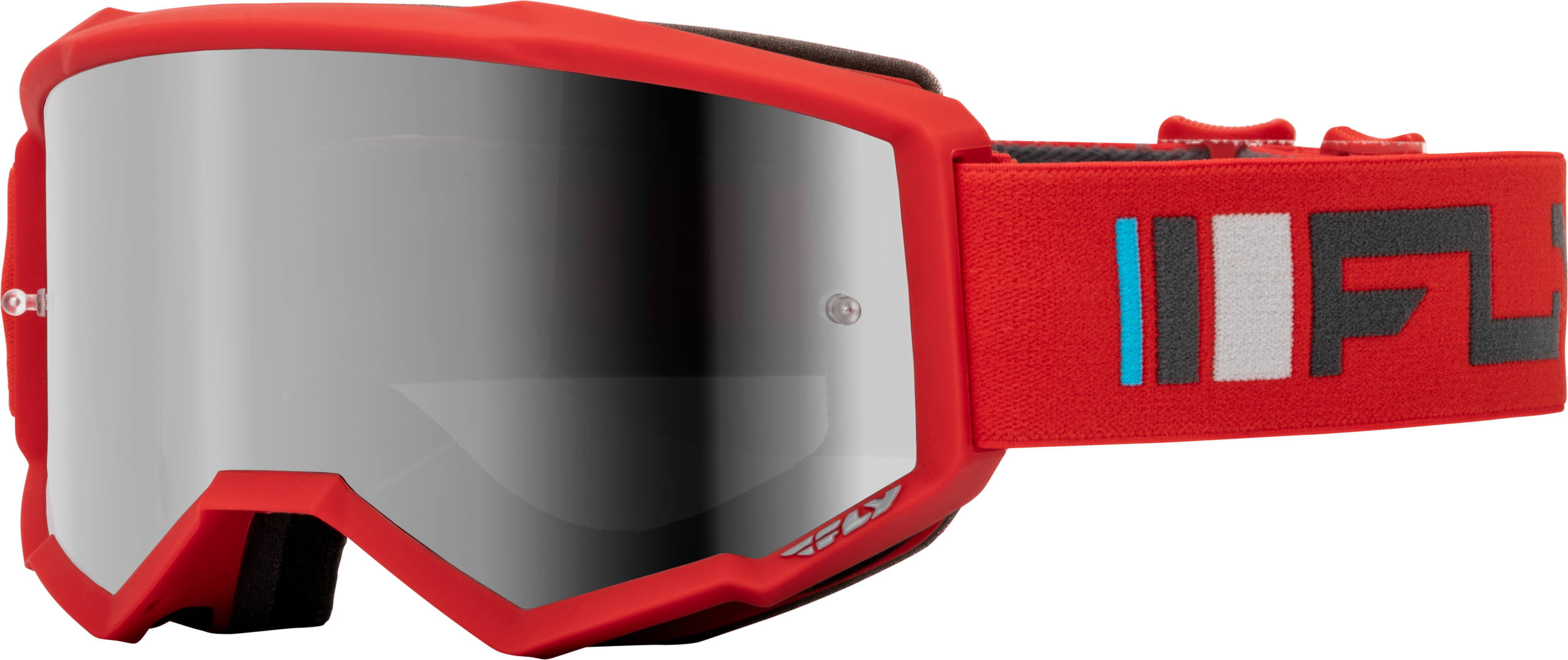 Fly Racing Youth Zone Goggle Red/Charcoal W/ Silver Mirror/Smoke Lens 37-51522Y