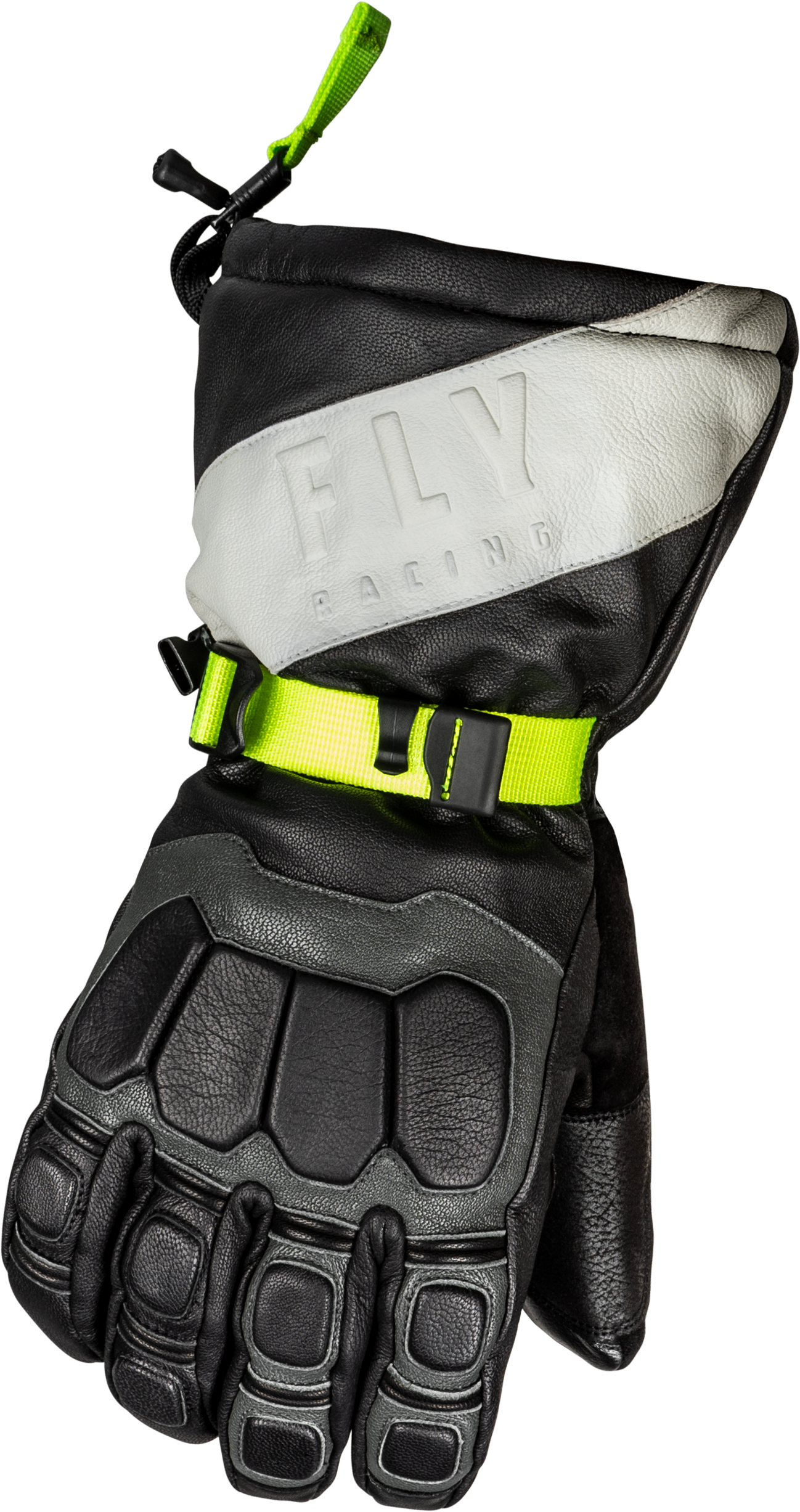 Fly Racing Glacier Gloves Black/Grey/Hi-Vis Sm 363-3941S