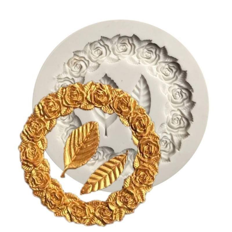 3D Flower Silicone Mold Sugar Paste Fondant Cake Decor Tool Chocolate Cake Candy Fence Shaped Mold Baking Cake Moulds Mini Sizes Roses Flower Fondant Candy Silicone Mold