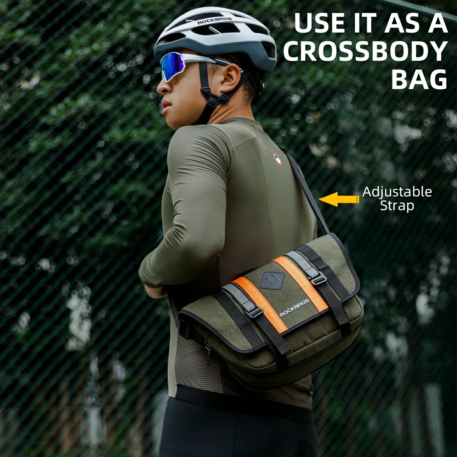 ROCKBROS Bike Handlebar Multifunctional Crossbody Bag with Shoulder Strap