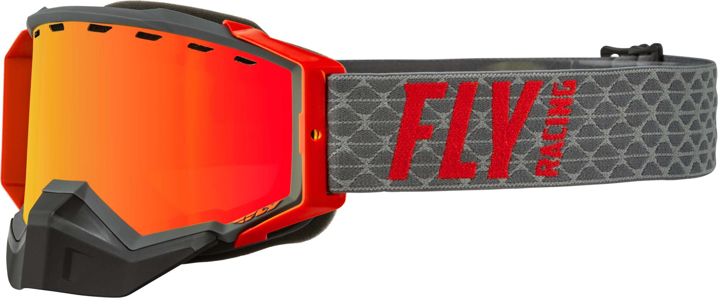 Fly Racing Zone Snow Goggle Grey/Red W/ Red Mirror/Amber Lens 37-50268