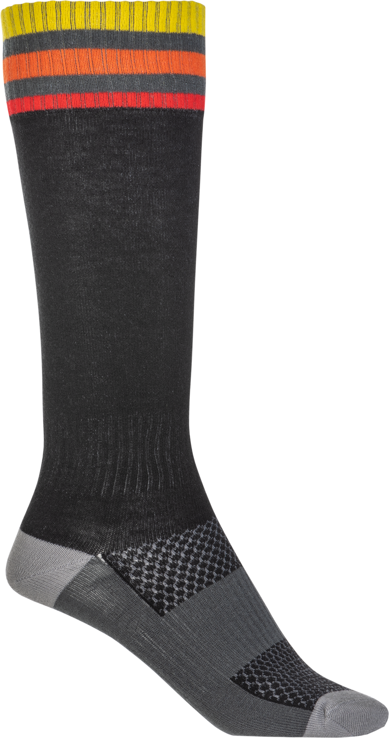 Fly Racing Mx Socks Thin Black Sm/Md 350-0540S