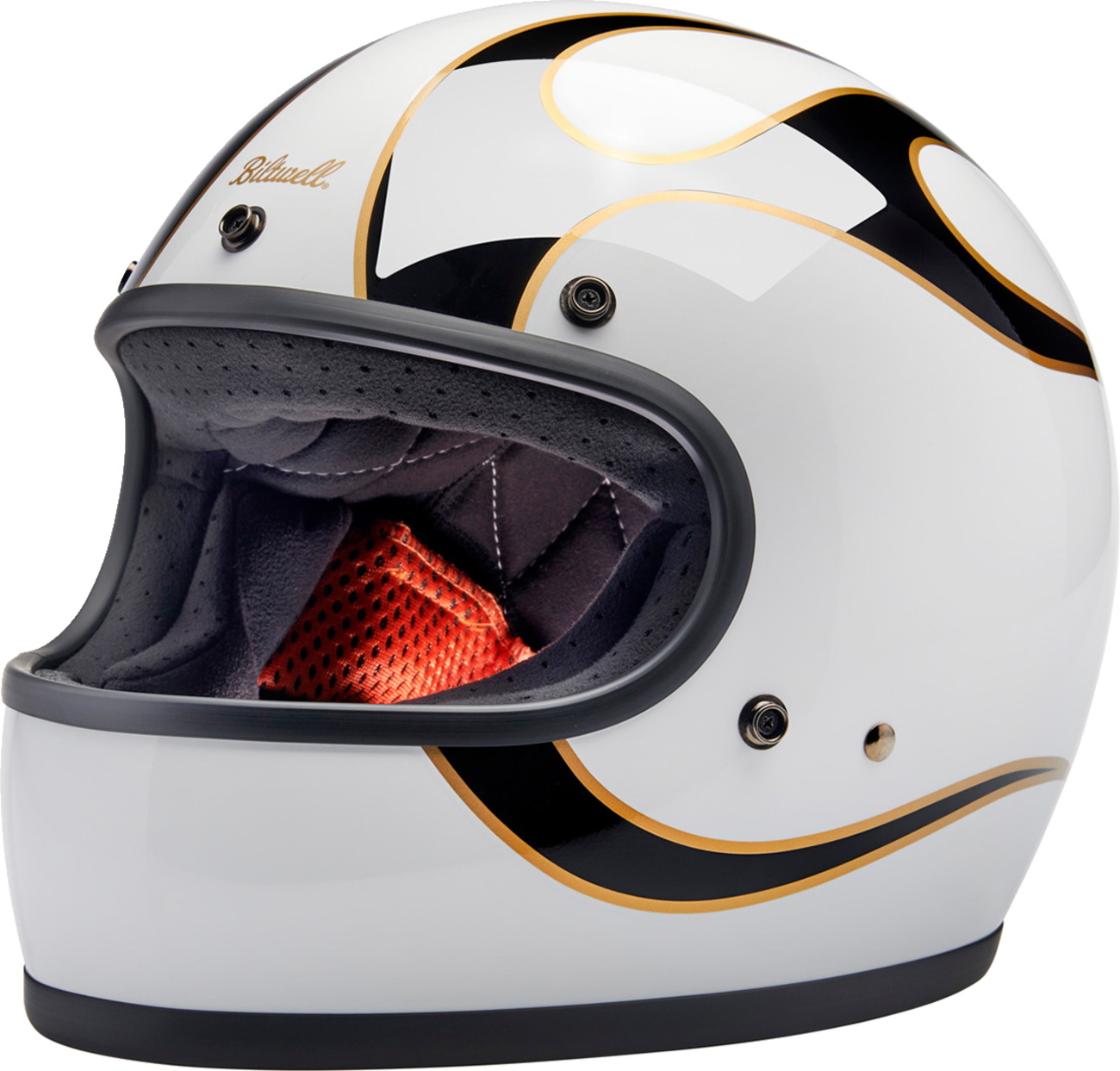 BILTWELL Gringo Helmet - Flames - White/Black - XS 1002-561-501 ...