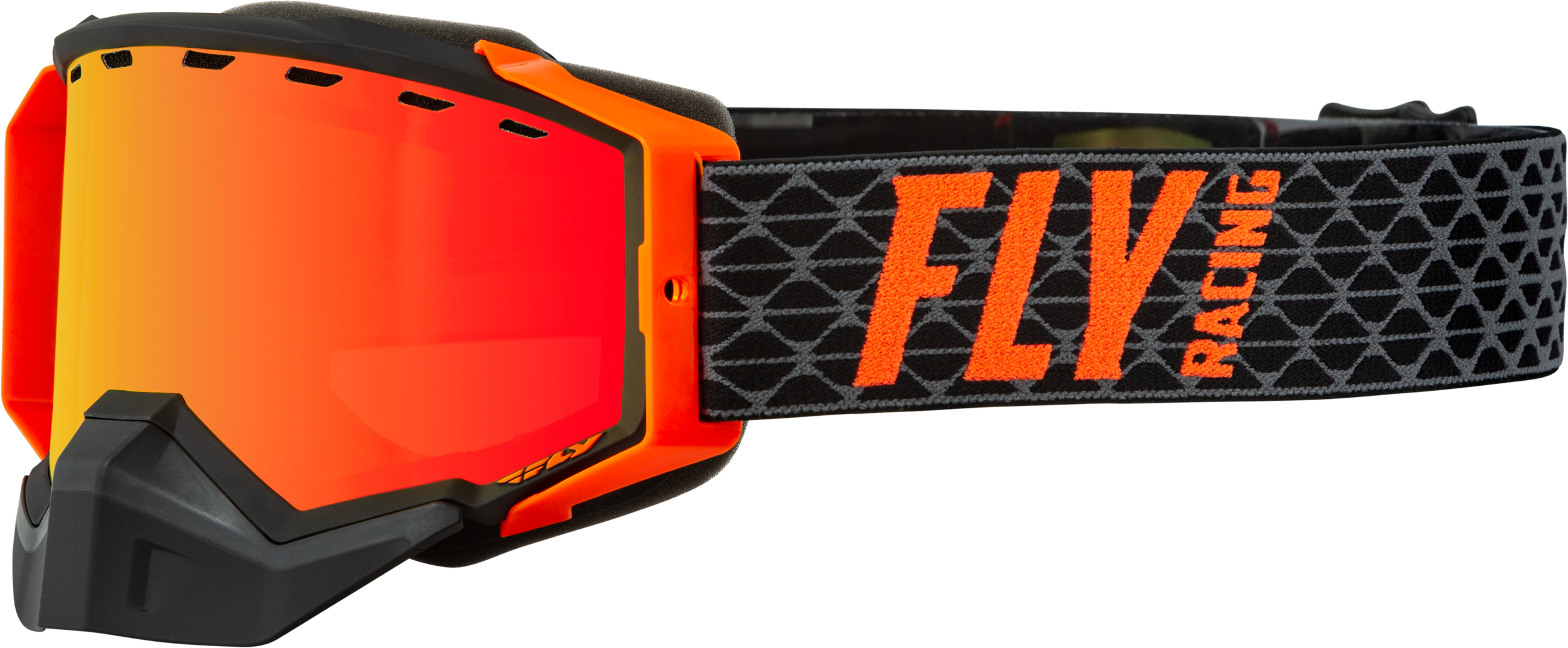Fly Racing Zone Snow Goggle Black/Orange W/ Red Mirror/Amber Lens 37-50264
