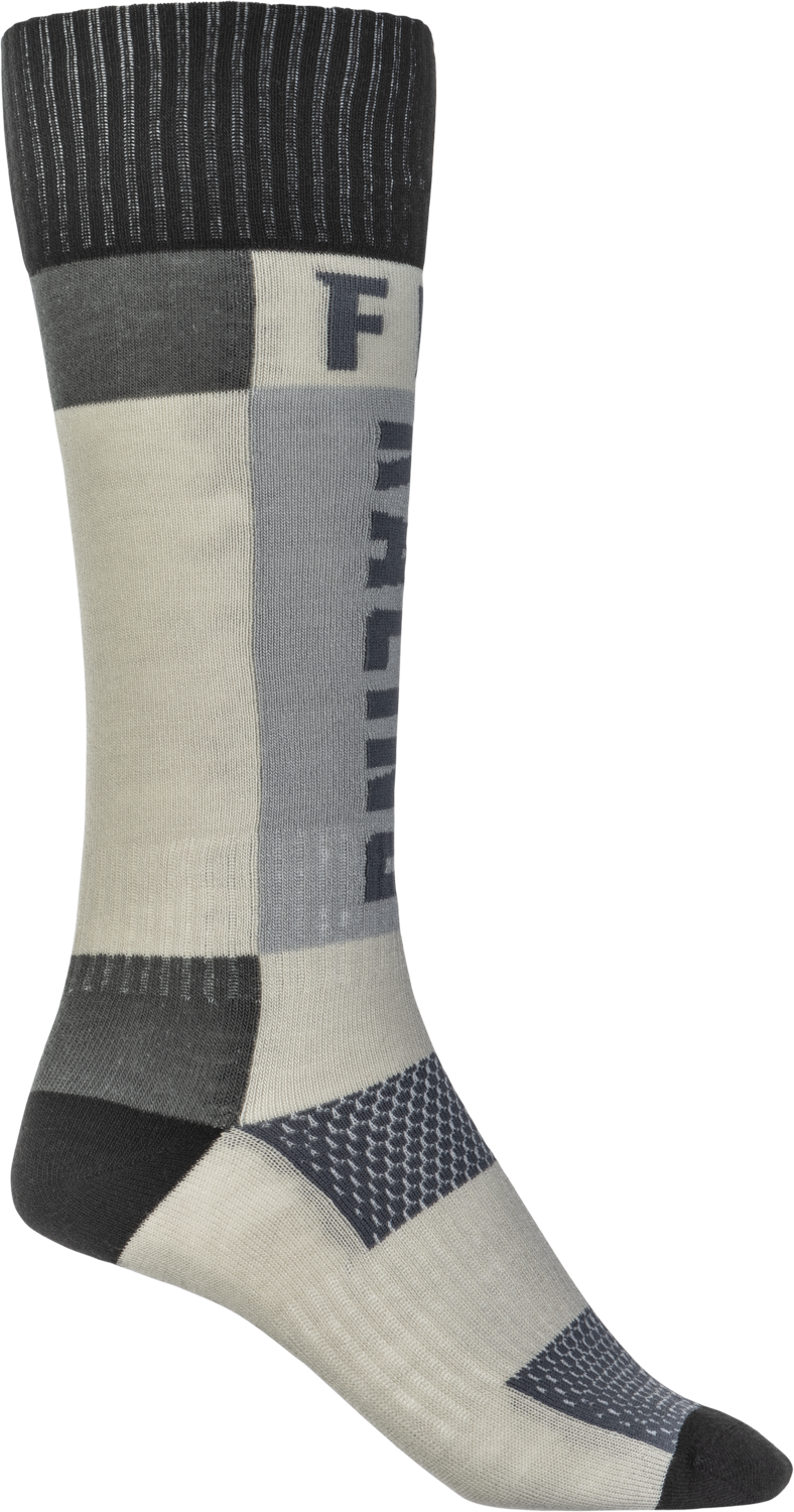 Fly Racing Mx Socks Thick Grey/Black Lg/Xl 350-0552L