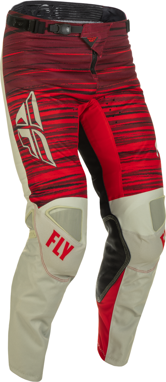Fly Racing Kinetic Wave Pants Light Grey/Red Sz 32 375-53232