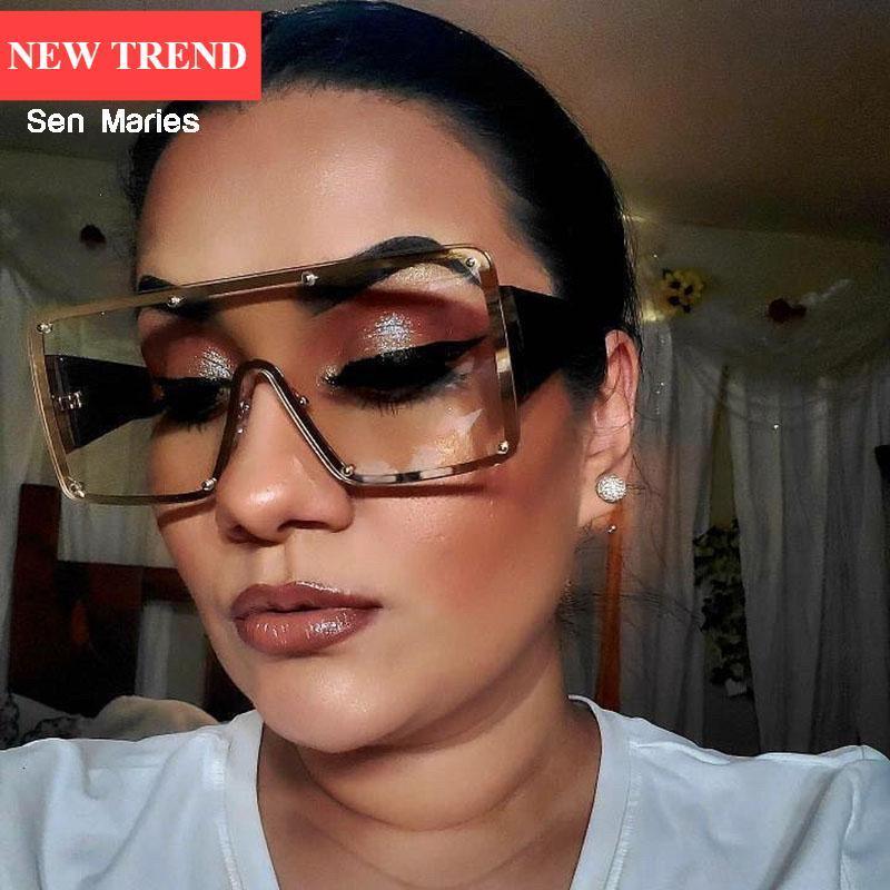 New Square Sunglasses For Women Fashion Oversized Metal  display picture 1