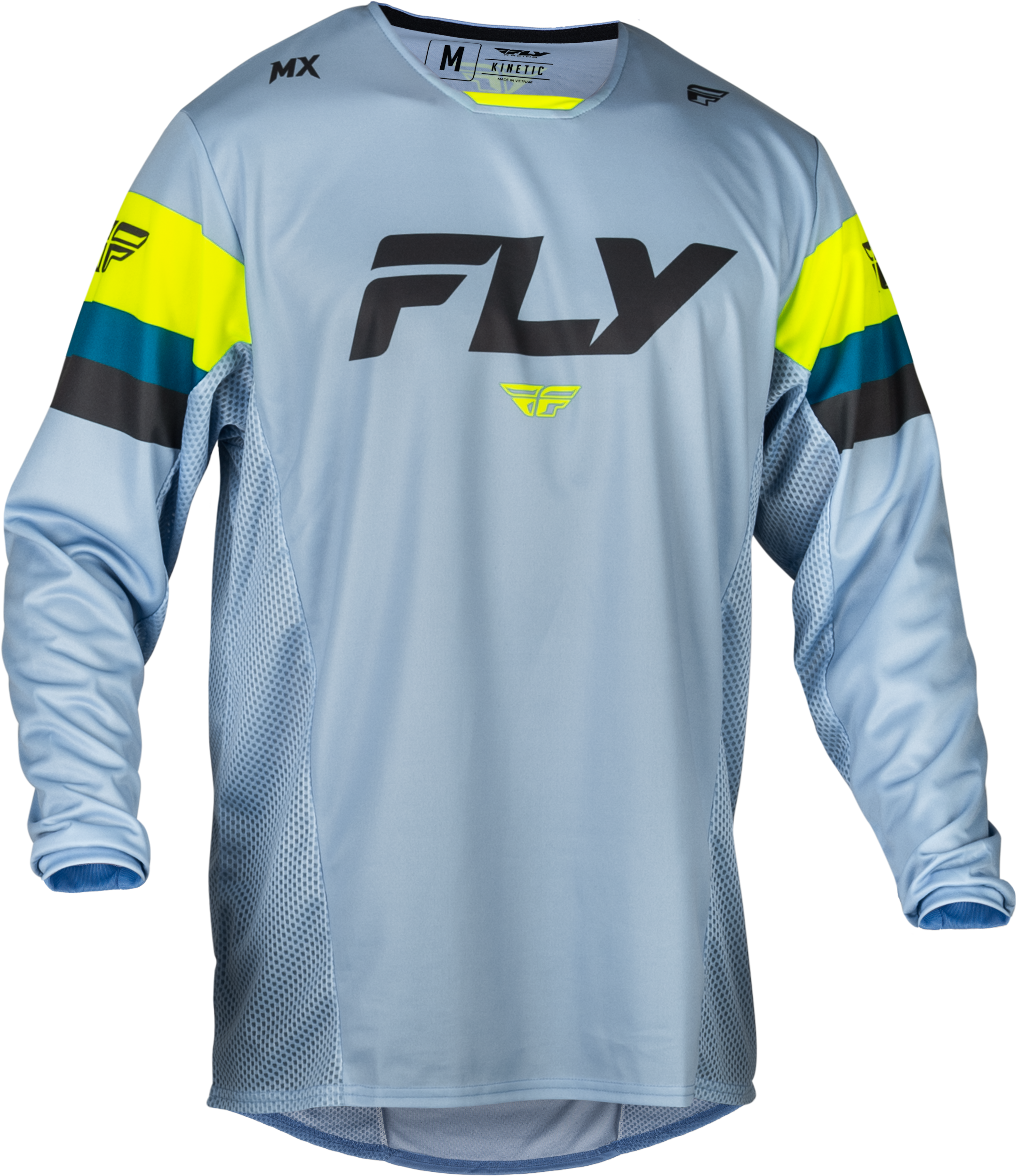 Fly Racing Kinetic Prix Jersey Ice Grey/Charcoal/Hi-Vis Lg 377-421L
