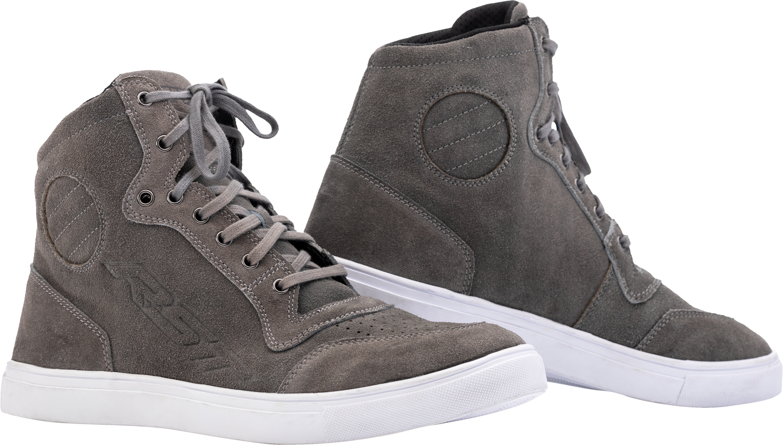 RST Ladies Hitop Moto Sneaker Ce Grey Suede Sz 9 556-3062140