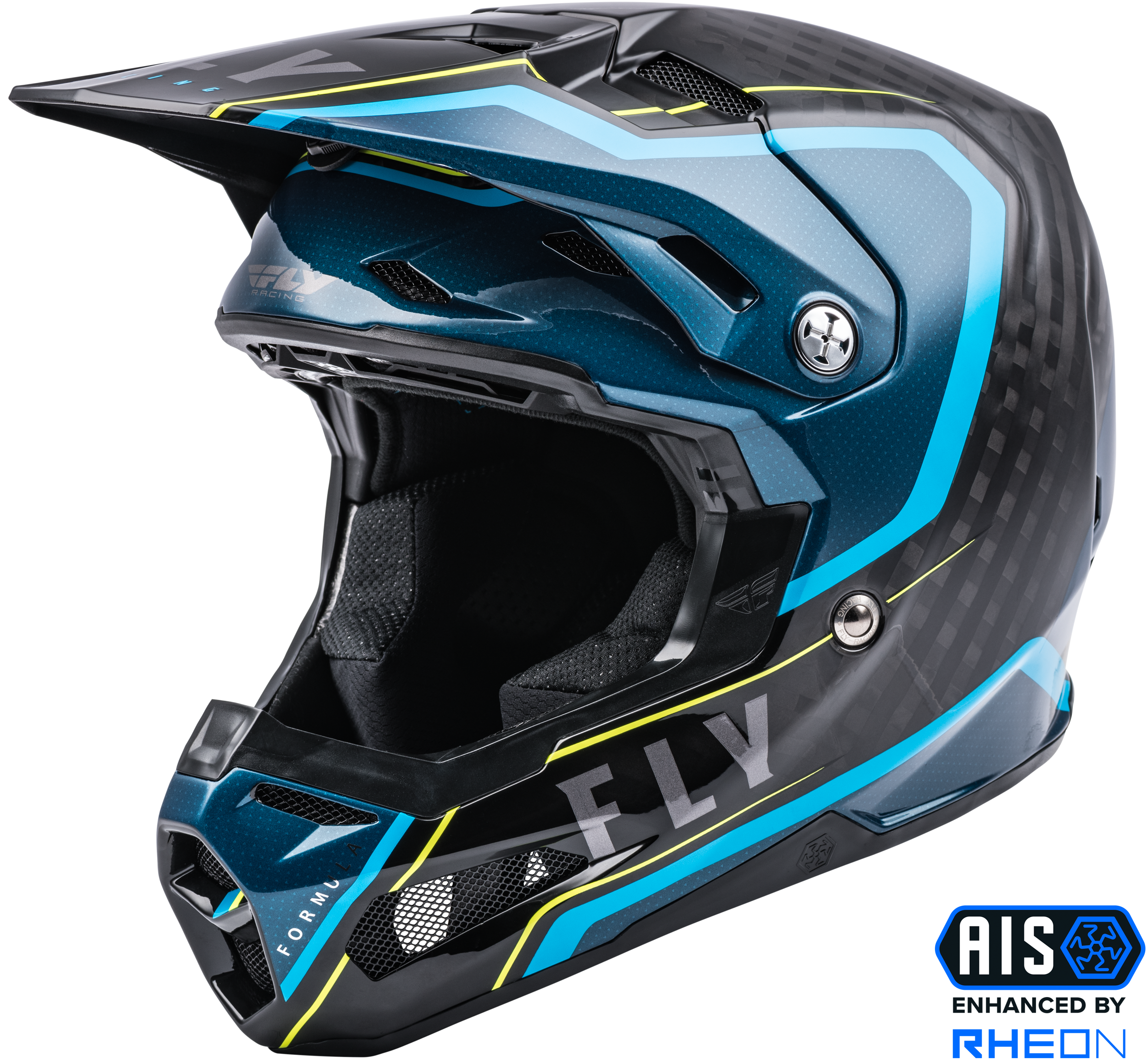Fly Racing Formula Carbon Axon Helmet Black/Blue  Md 73-4420M