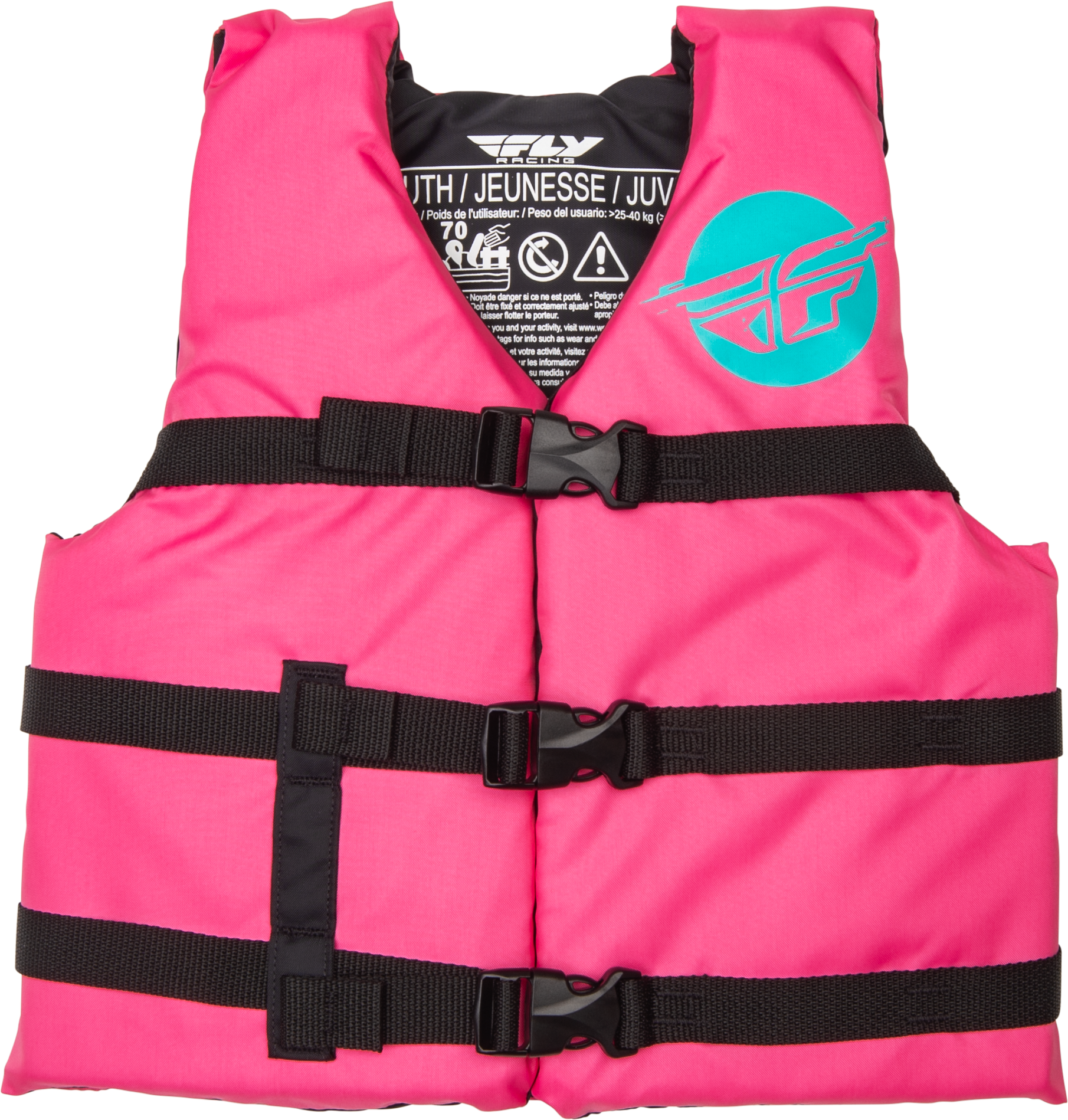 Fly Racing Youth Flotation Vest Neon Pink/Teal 221-30330