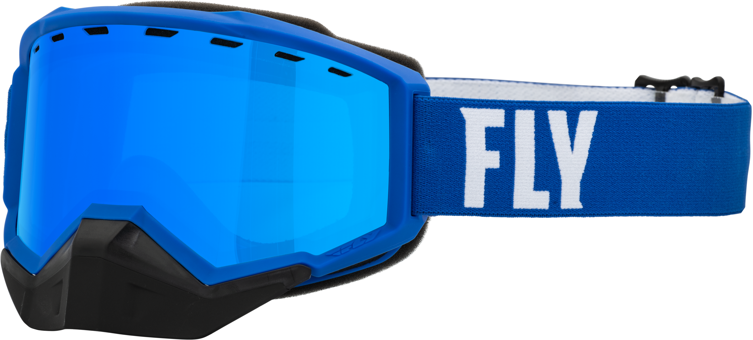 Fly Racing Focus Snow Goggle Blue/White W/ Sky Blue Mirror/Blue Lens 37-50081