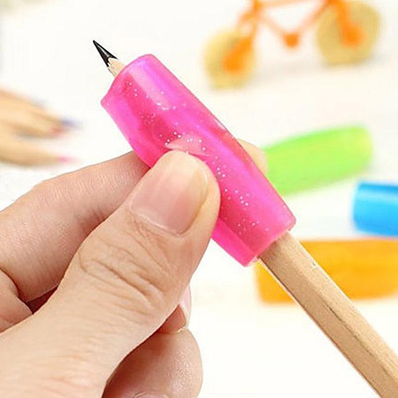 4Pcs/lot Learning Partner Children Students Stationery Pencil Holding Practice Device For Correcting Pen Holder Postures Grip ,Ergonomic Pencil Grips Silicone for Right and Left Handed Users