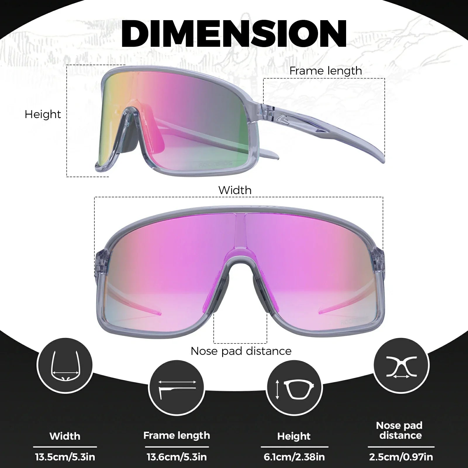 ROCKBROS Cycling Sunglasses Photochromic Polarized Sports Glasses UV400 Unisex