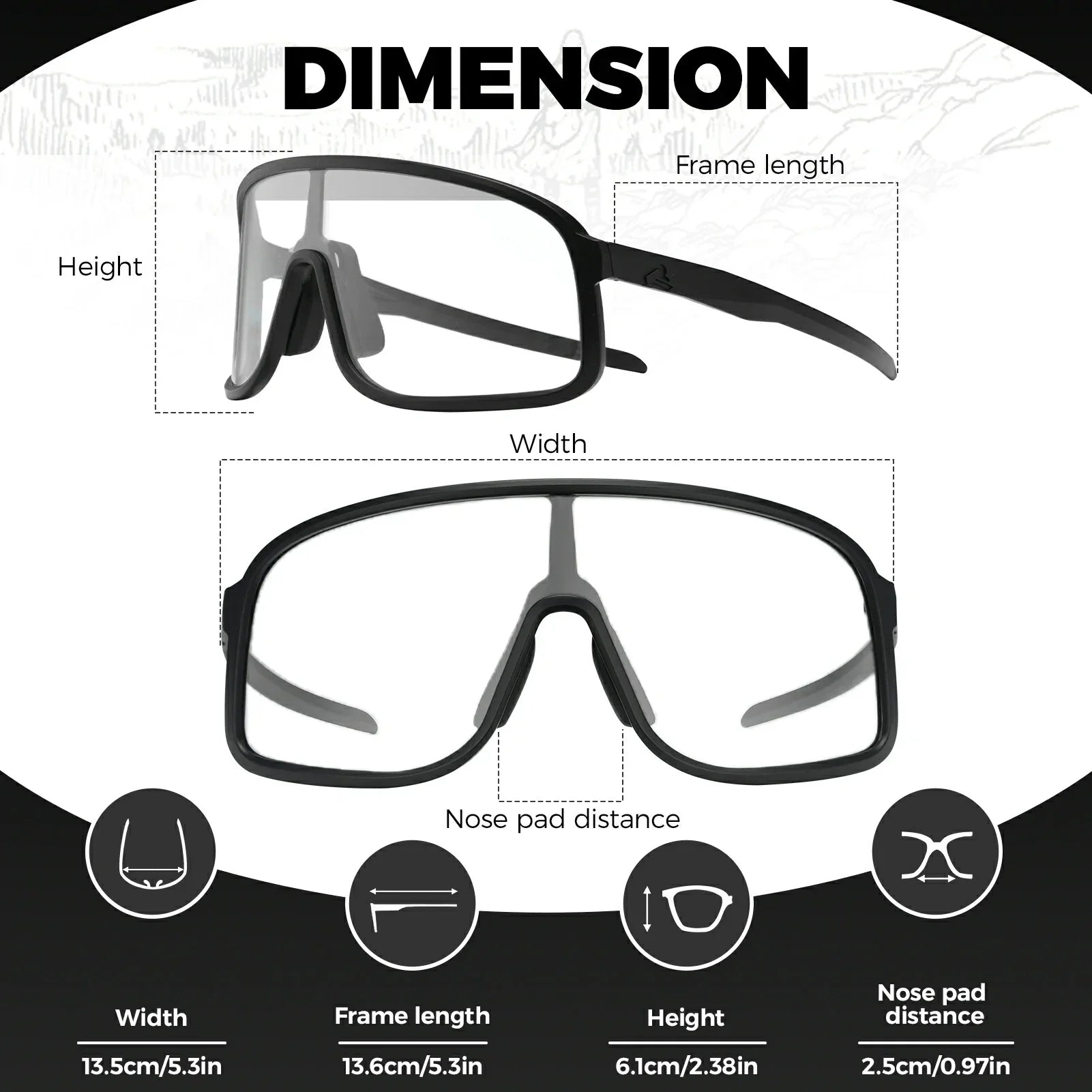 ROCKBROS Cycling Sunglasses Photochromic Polarized Sports Glasses UV400 Unisex