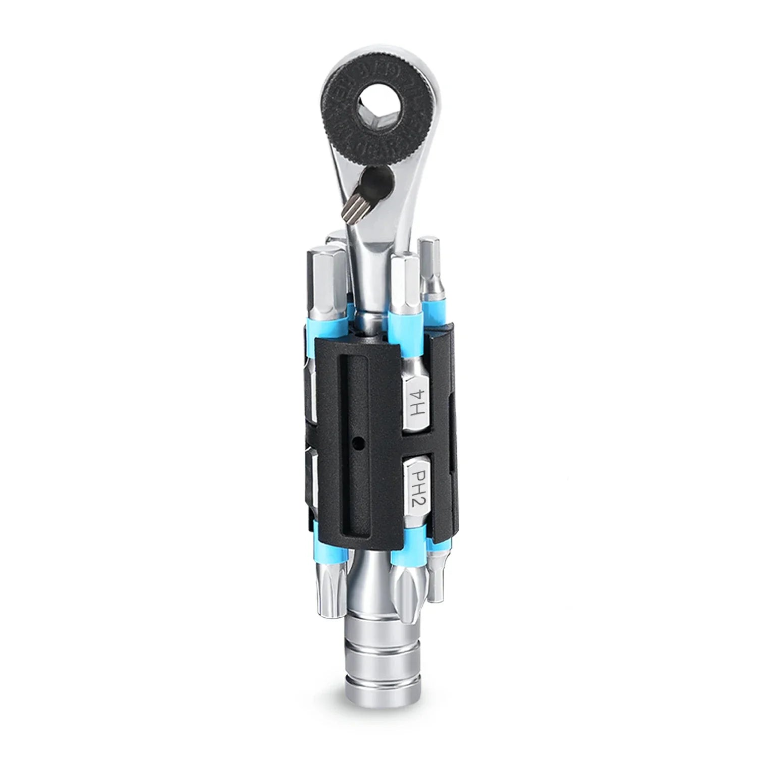S2 Alloy 1/4" Drive Ratchet Handle 72-Tooth Compact Bike Repair Kit with 8 Bits
