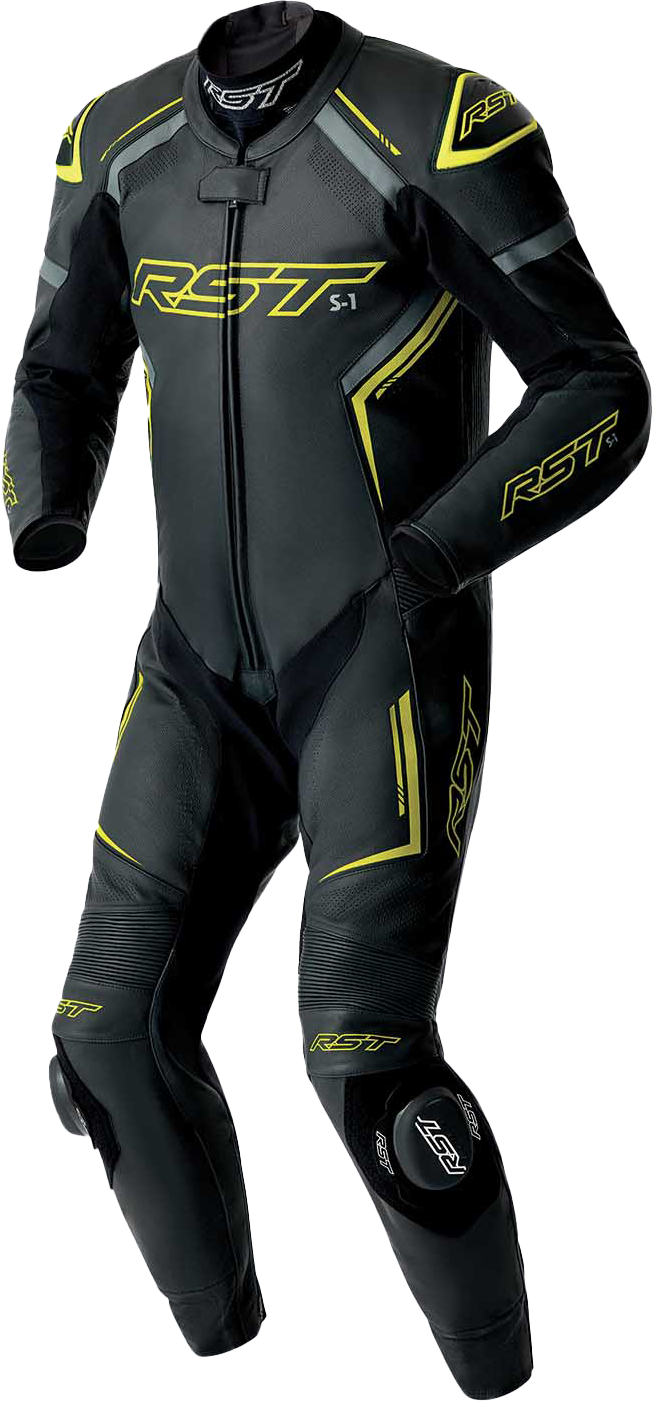IN STOCK RST S1 D3o Suit Blk/Gry/Flo Yel Leather Md 556-3604242
