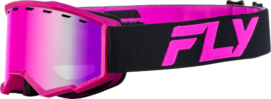 Fly Racing Yth Focus Snow Goggle Blk/Pink W/ Pink Mirror/Rose Lens 37-50169Y