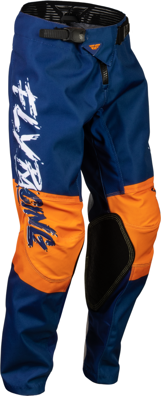 Fly Racing Youth Kinetic Khaos Pants White/Navy/Orange Sz 22 376-43522