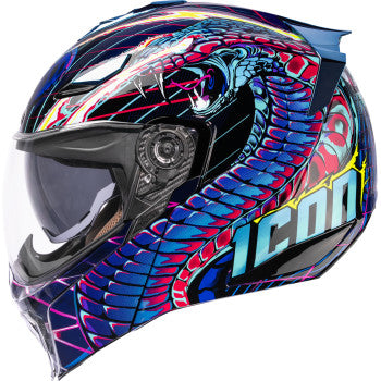 ICON Threshold™ Modular Helmet - Synthwave Lazer Cobra - Blue - Large 0100-2731
