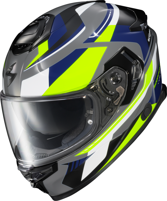Exo-Eclipse Full Face Helmet Lunar Grey/Hi-Vis/Blue Xl