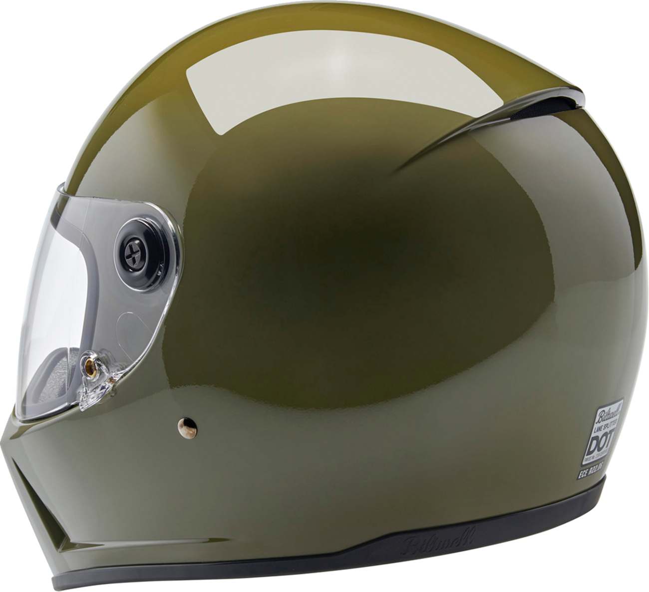 BILTWELL Lane Splitter Helmet - Gloss Olive Green - Small 1004-154-502