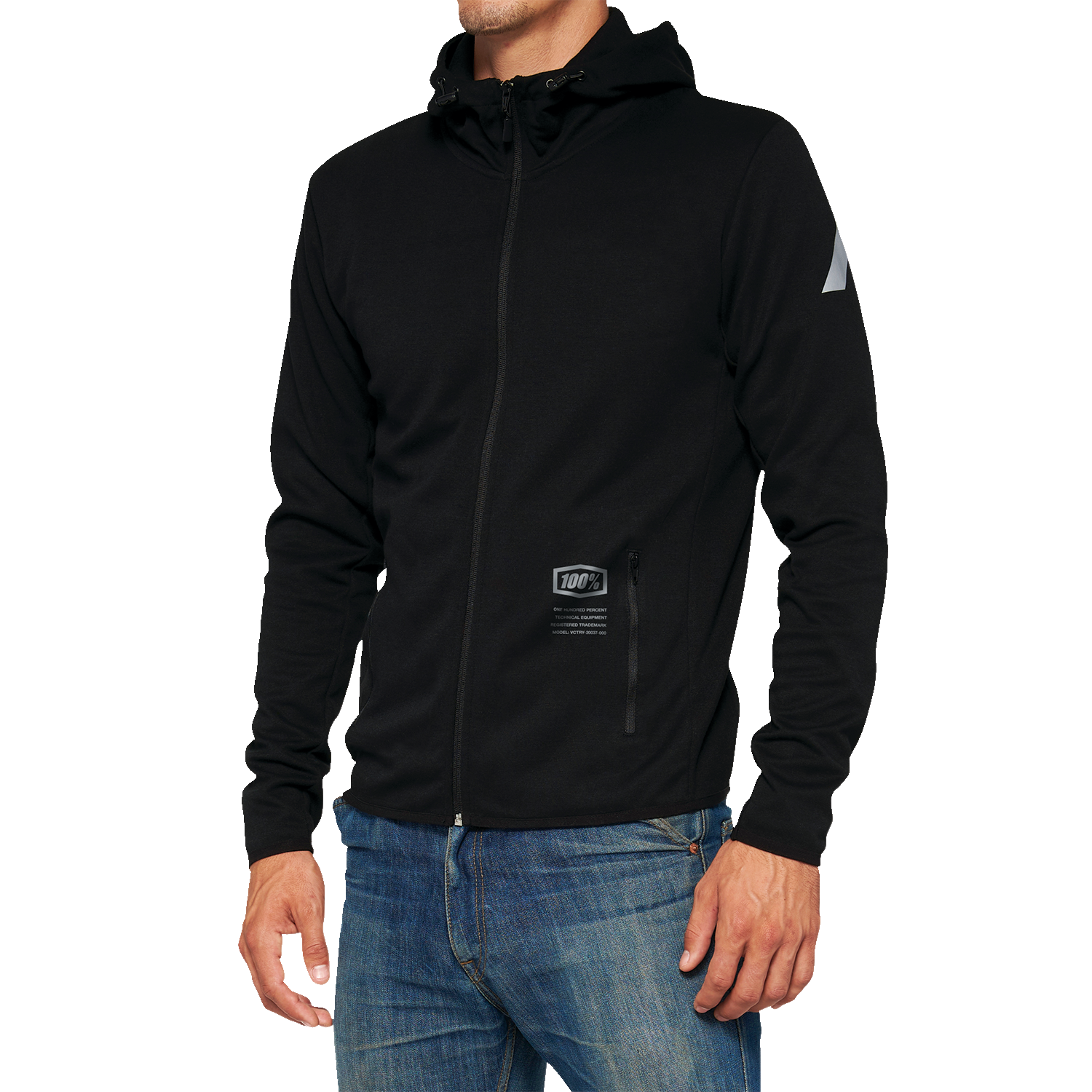 100% Viceroy Tech Zip Hoodie - Black - Large 20037-00002