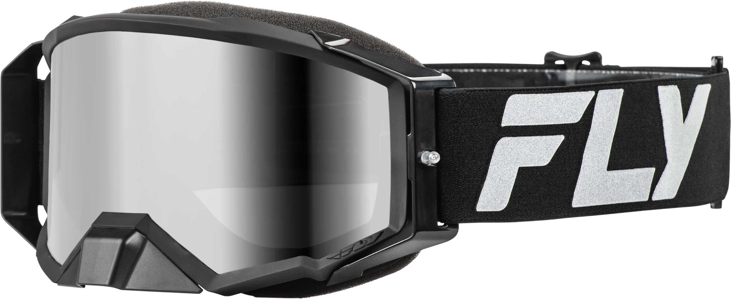 Fly Racing Zone Elite Goggle Black/Silver W/ Silver Mirror/Smoke Lens 37-51905