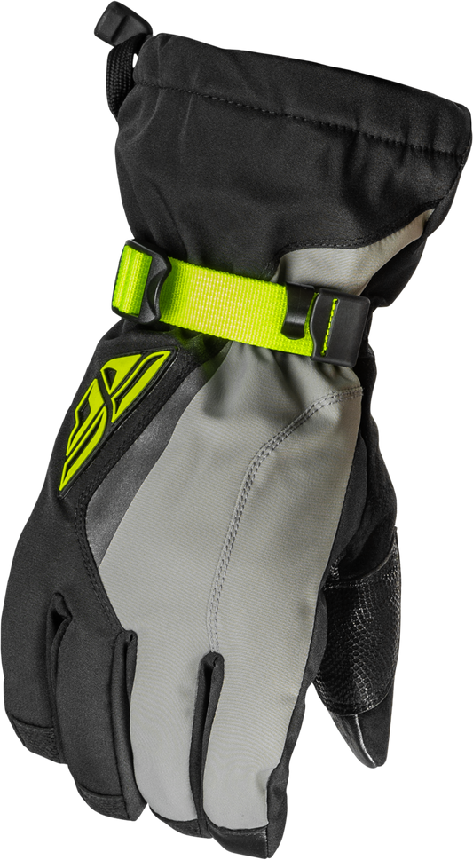 Fly Racing Title Gauntlet Gloves Black/Grey/Hi-Vis 3x 371-06023X