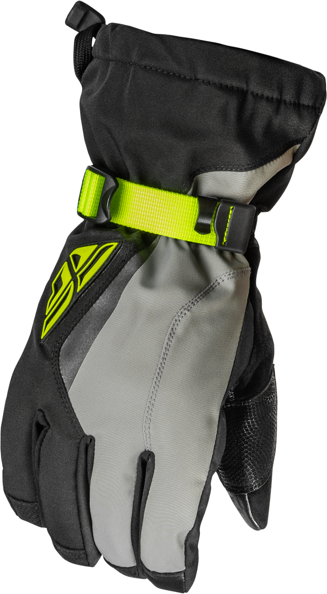 Fly Racing Title Gauntlet Gloves Black/Grey/Hi-Vis Md 371-0602M