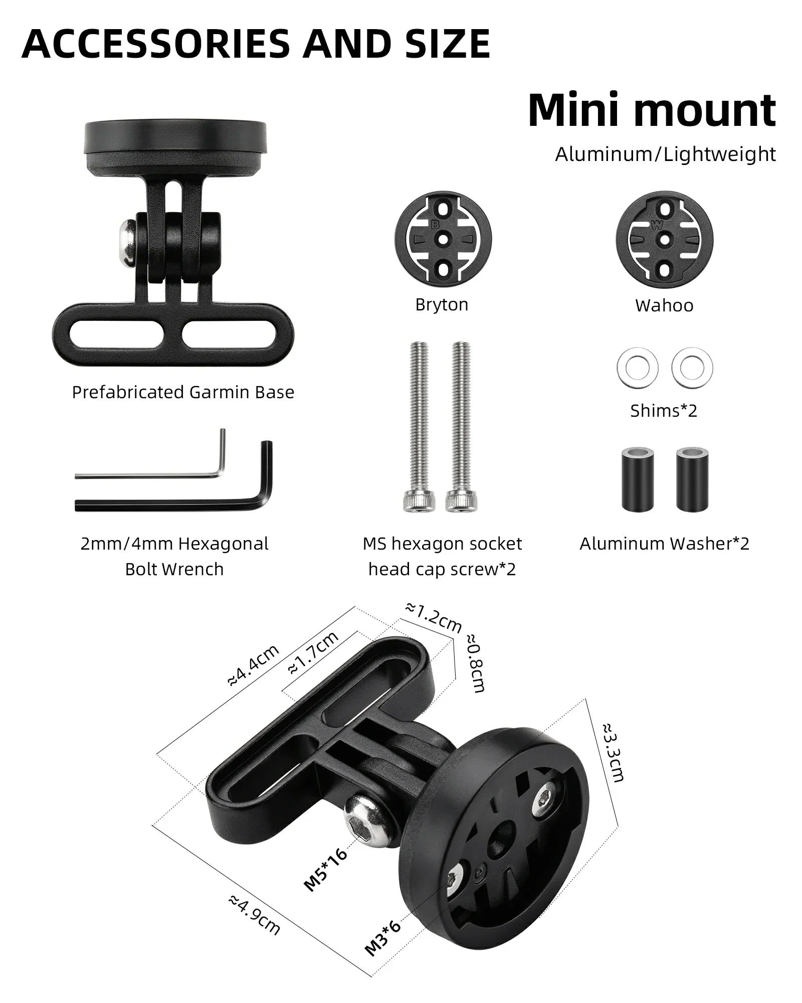 Bike Computer Mount Out-Front Aluminum Integrated
