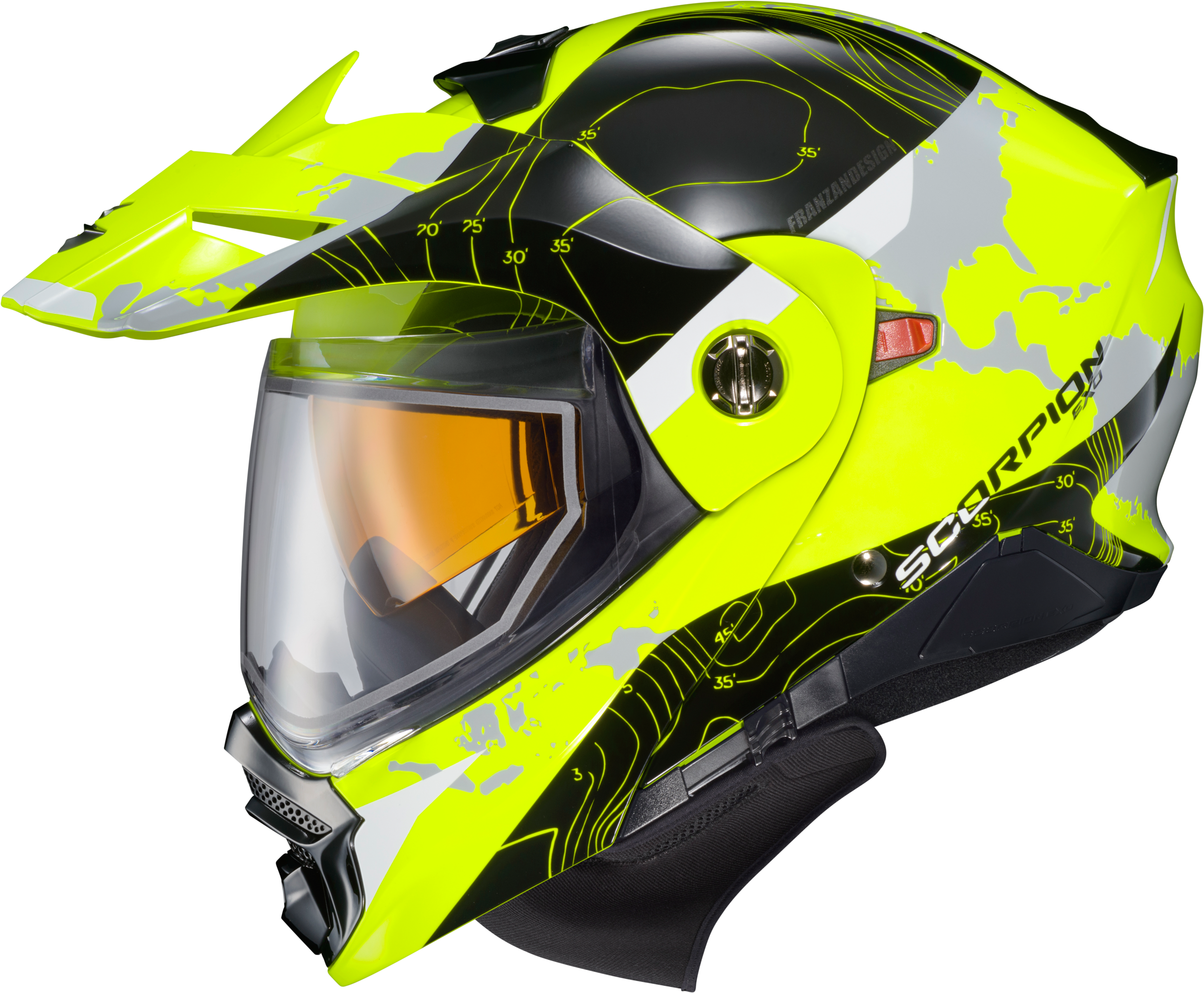 Exo-At960 Cold Weather Helmet Topographic Hi-Vis Sm (Dual)