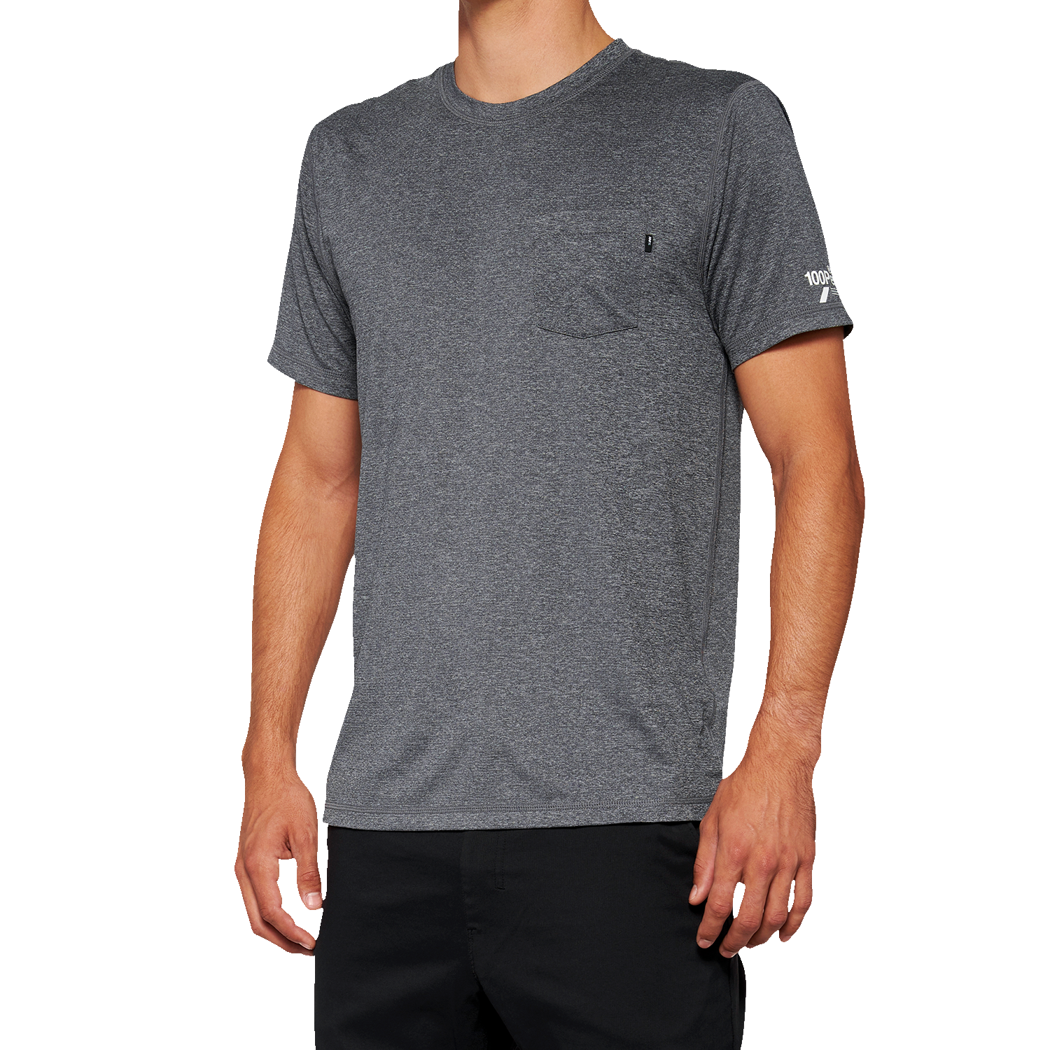 100% Mission Athletic T-Shirt - Charcoal - Large 20014-00012