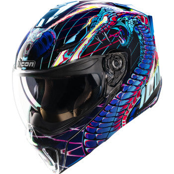 ICON Threshold™ Modular Helmet - Synthwave Lazer Cobra - Blue - XLl 0100-2732