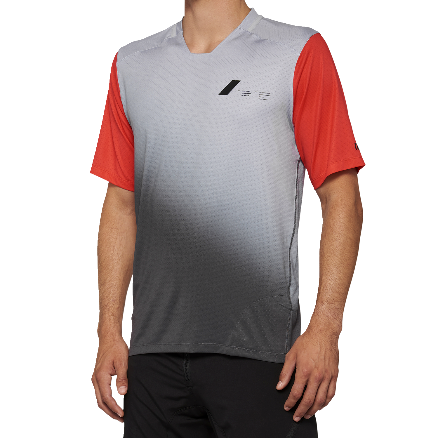 100% Celium Jersey - Short-Sleeve - Gray/Racer Red - XL 40011-00013