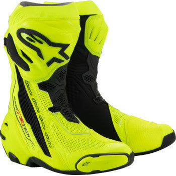 ALPINESTARS Supertech R Vented Boots - Fluorescent Yellow/Black - US 9.5 / EU 44 2220121-551-44