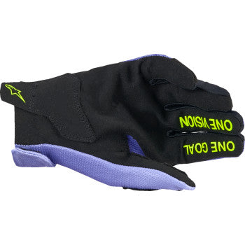 ALPINESTARS Youth Radar Gloves - Purple/Fluo Yellow - Small 3541824-3175-S