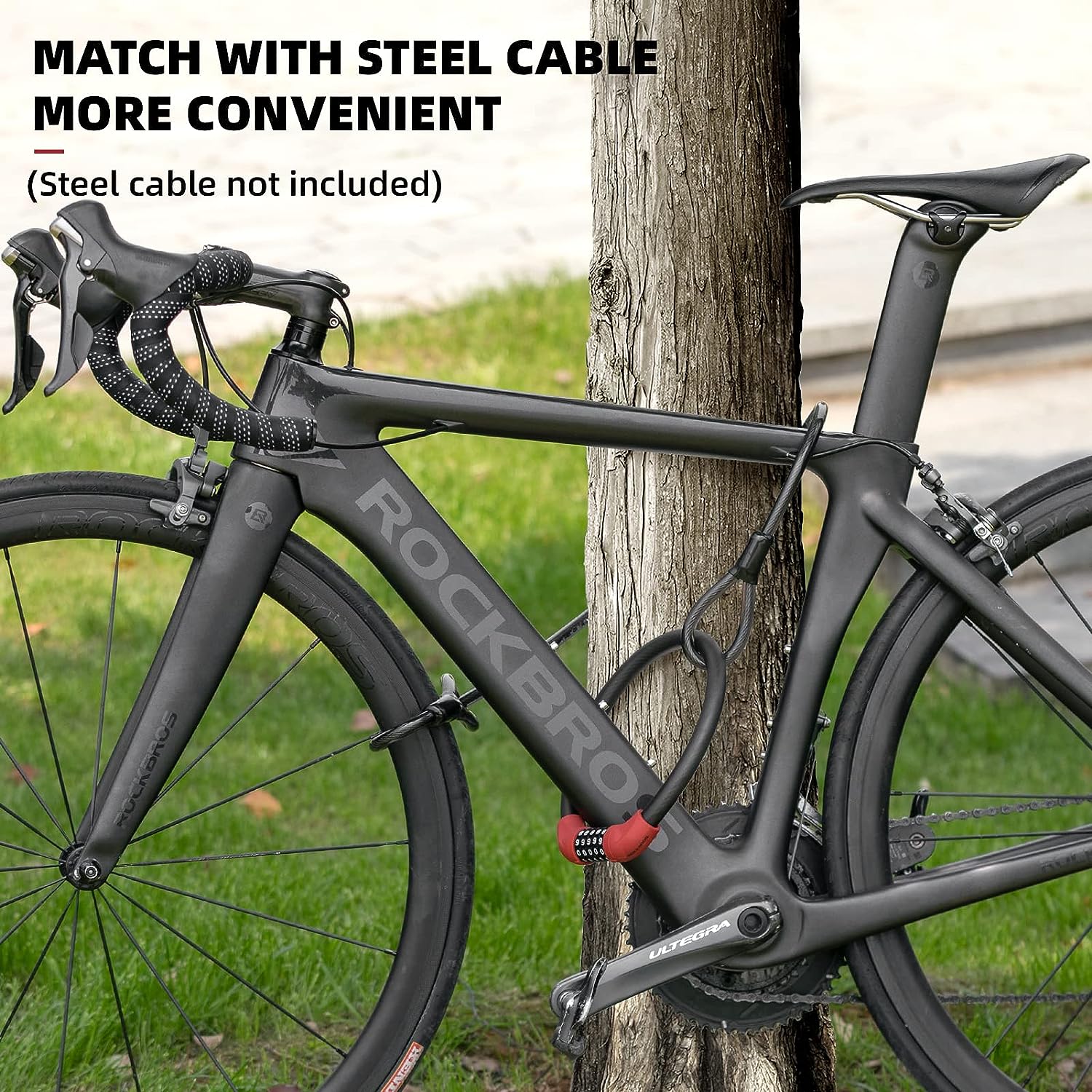 ROCKBROS Bike Lock 5 Digit Cable Lock Lightweight Bicycle Lock Combination Portable Lock